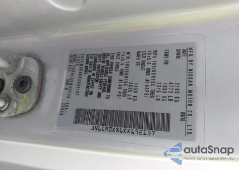 2019 Nissan Nv200 Sv from USA, damaged, VIN 3N6CM0KN6KK692137